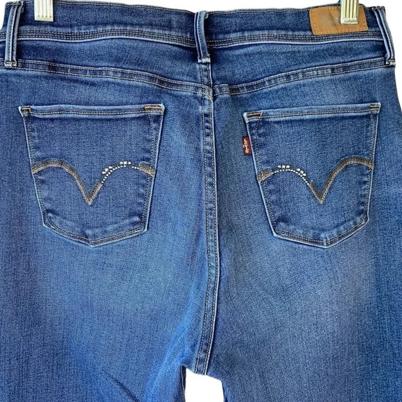 Levi's 512 Perfectly Slimming Bootcut Denim Blue Jeans Size 10 High Waist 31X32 - Picture 7 of 16